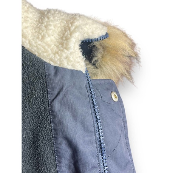 Crewcuts Boys 16 FISHTAIL PARKA Down Filled Jacket Sherpa Hood | Navy Blue F4506 - Picture 7 of 15